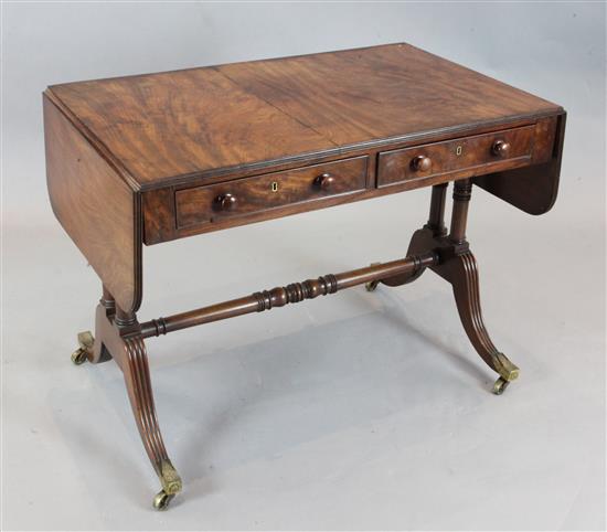 A Regency mahogany sofa table, W.3ft 2in. D.2ft H.2ft 5in.